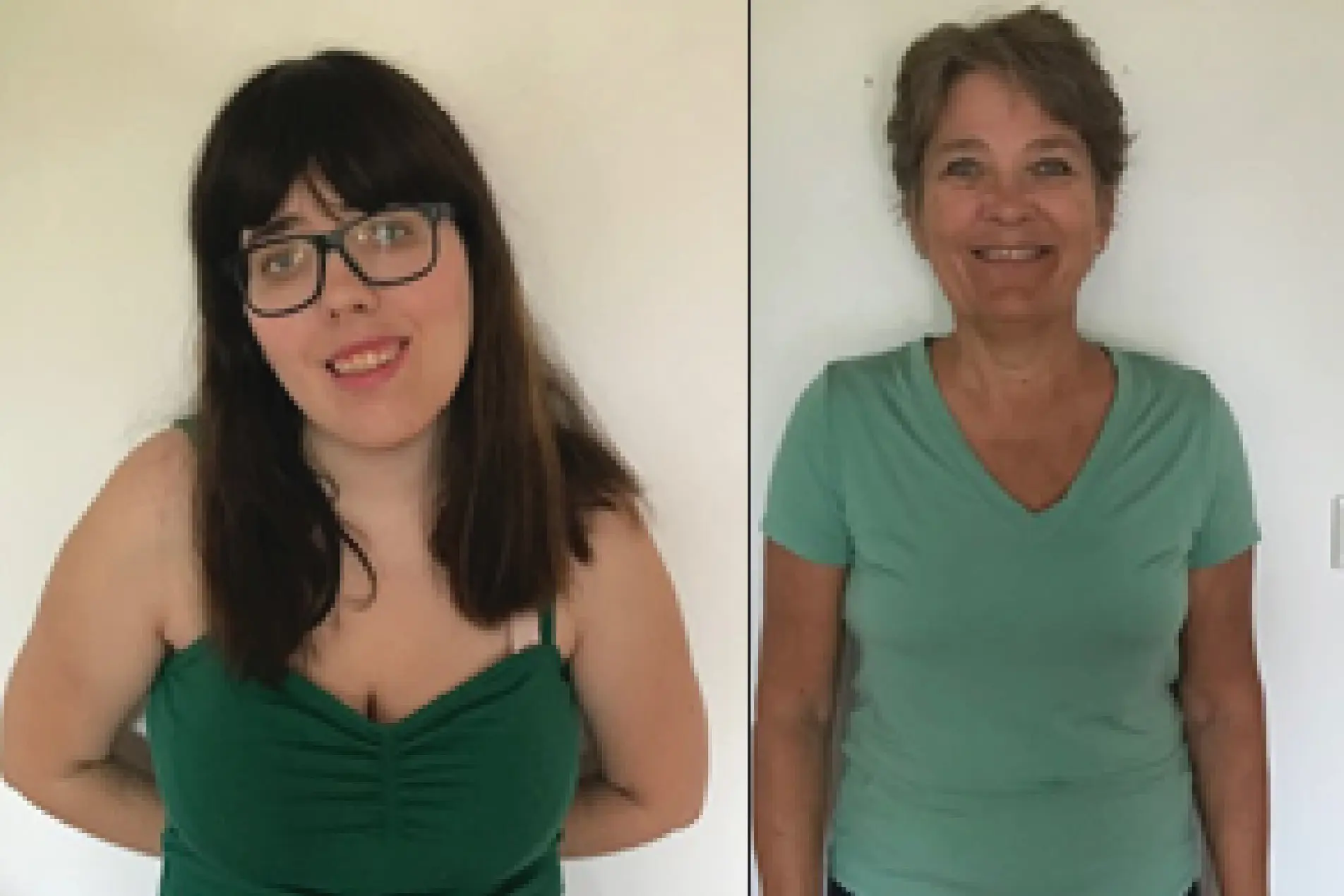 To damer i grønne klær